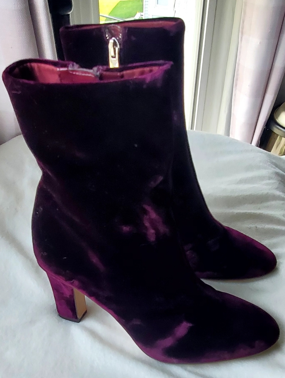 Ralph Lauren Deep Plum Velvet Boots